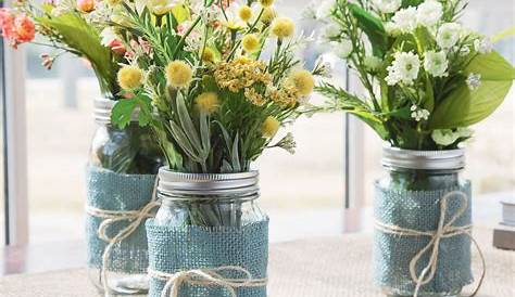 Floral Mason Jars Spring mason jar, Mason jar vases, Flower arrangements