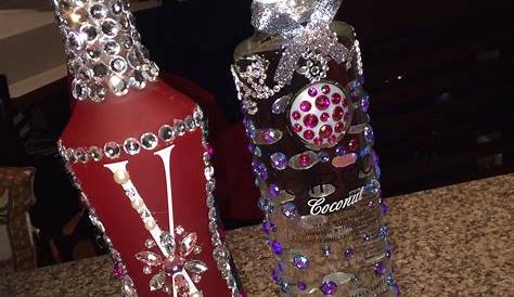 DIY Bedazzled Patron Birthday Bottle | Bedazzled bottle, Patron bottle