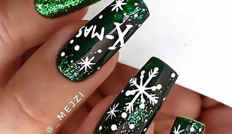 Deep Green Christmas Nails