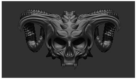 Demon skull head B003237 file stl free download 3D Model for CNC and 3d