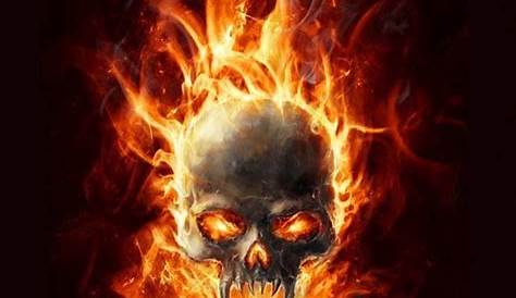 Demonic Skull Clipart Vector, Demon Skull With Fire Element Cartoon