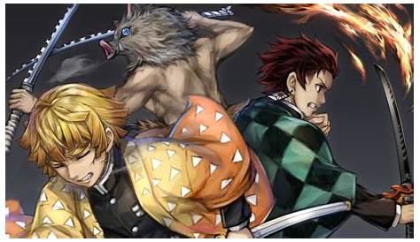 Demon Slayer Tanjiro Kamado Fighting Around Fire HD Anime Wallpapers