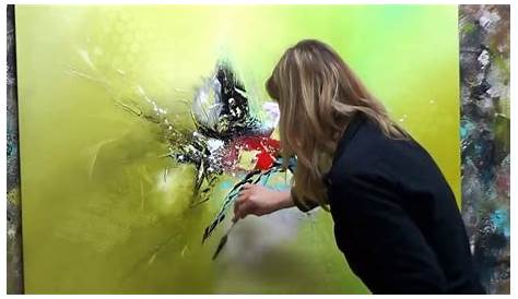 Démonstration de peinture abstraite (2) Elisabeth Toile