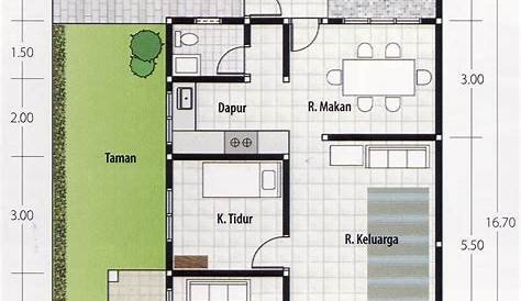 Gambar Denah Rumah 2 Lantai Lengkap Dengan Tampak Dan Potongan - Modern