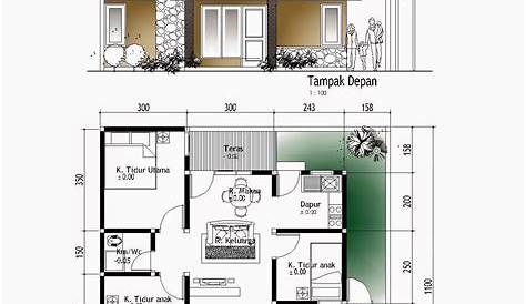 Denah Rumah Sederhana 65 M2 1 Lantai - Gambar Design Rumah