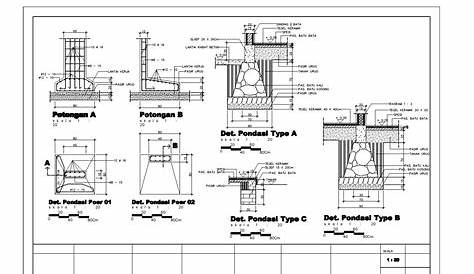 Denah Pondasi Cakar Ayam Rumah 2 Lantai - Gambar Design Rumah