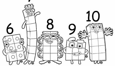 19 free printable Numberblocks coloring pages in vector format, easy to