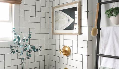 Using a feature wall of tiles in a different colour is a great way to