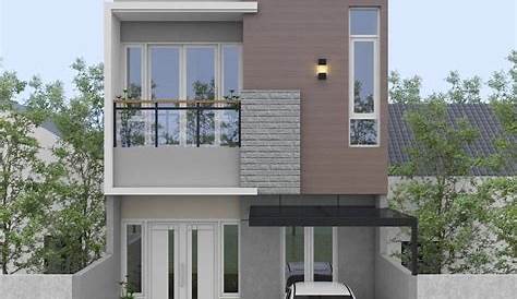 Desain Rumah 2 Lantai Ukuran 6x10, Sentuhan Batu Alam yang Tampil
