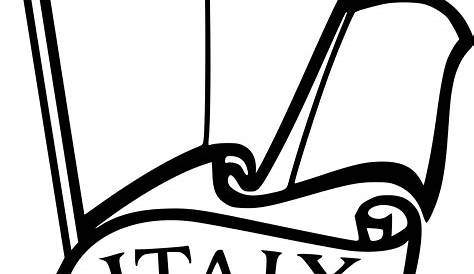 Coloriage Italie en noir et blanc dessin gratuit à imprimer