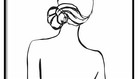 icono lineal de espalda de mujer. Ilustración de línea fina. símbolo de
