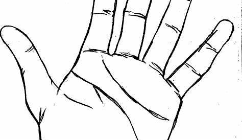 Ilustración de la mano izquierda, impresión de la palma de la mano