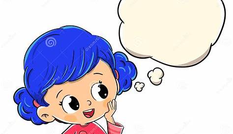 Download Cartoon Child Clip Art - Niña Pensando Dibujo - Full Size PNG