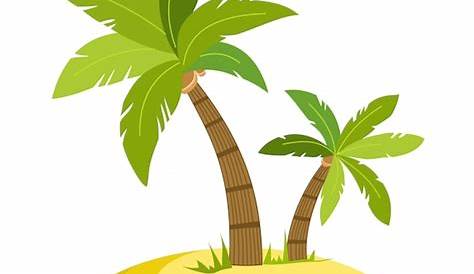 Paisaje de palmera en la playa | Vector Premium