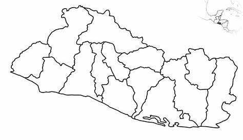 Mapa político de El Salvador con los distintos departamentos Fotografía