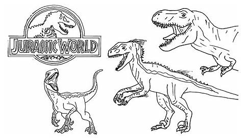 Jurassic World 18 Ausmalbilder für Kinder. Malvorlagen zum ausdrucken