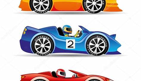 Dibujos animados de competición de coches de carreras - Descargar vector