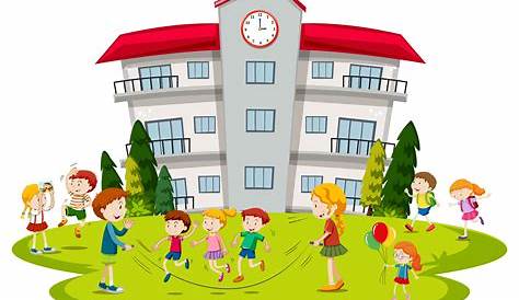 Ilustración vectorial de niños jugando a la escuela | Descargar