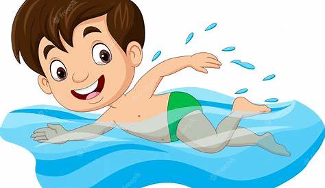 Cartoon little boy swimmer in the swimming pool 7098371 Vector Art at
