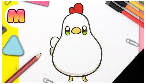 Kawaii Dibujo De Gallina Facil Para Niños / Dibujos De Animales Faciles