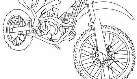 Dibujos para colorear: Motocross imprimible, gratis, para los niños y