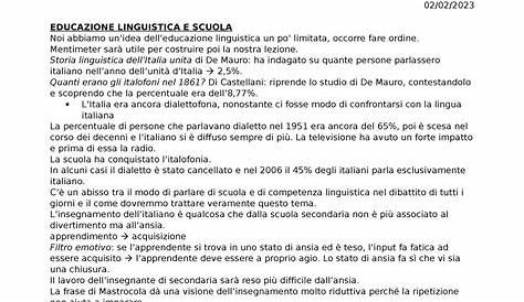 Riassunto Didattica Della Lingua Italiana per Gruppi Disomogenei - La