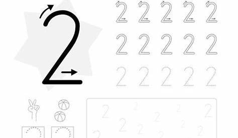 NEU: Ein kostenloses Mathe-Arbeitsblatt zum Schreiben lernen der Zahl 2