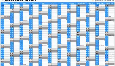 Kalender für 2024 mit Feiertagen in Deutschland | Kalender drucken und