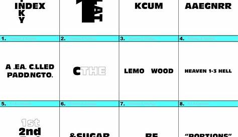 Dingbats Answers / Words Up? Dingbat Puzzles We have added hints for