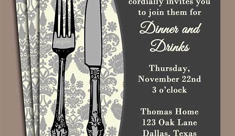 Dinner Party Invitation Card Online Free Blank Template 87 Visiting Formal