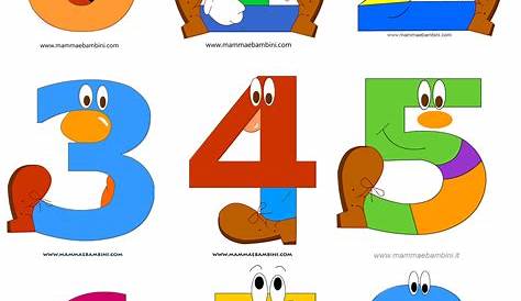 Numeri da Stampare, Colorare e Ritagliare per Bambini | PianetaBambini