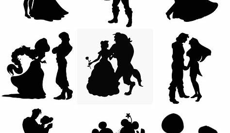 Disney Couple Silhouettes | Couple silhouette, Disney couples, Silhouette