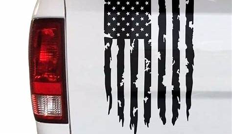 Distressed American Flag Tailgate Decal, US Flag Decal Stripe Graphic