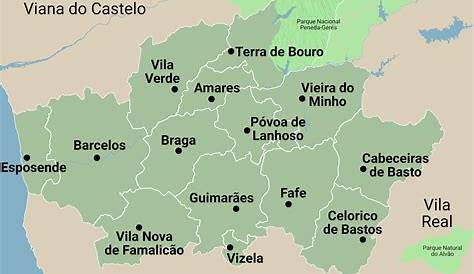 Distrito de Braga concelhos e freguesias