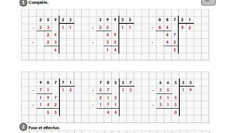 Technique de la division à 2 chiffres - Cm1 - Exercices à imprimer