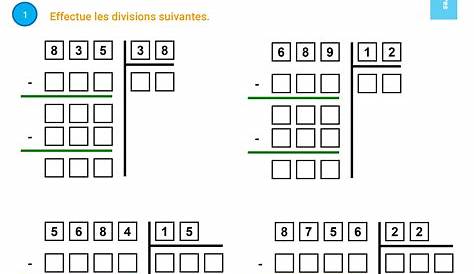 Technique de la division à 1 chiffre - Cm1 - Exercices à imprimer