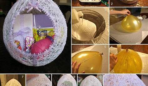 Diy Easter Egg Basket From Thread Shaped Tutorialcrafts