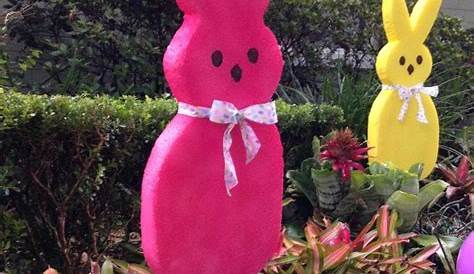 Diy Foam Bunnies For Easter Outside Decorations Tutorial Flocked From Eggs » Dollar Store Crafts