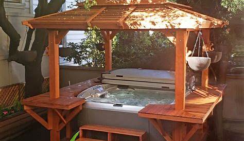 Diy Hot Tub Enclosure Inexpensive Outdoor With Bar And Louvered Panels