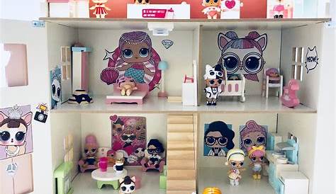 LOL SURPRISE DOLL HOUSE Made WOOD With FURNITURES Dollhouse Toys for