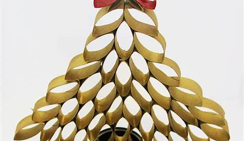 Christmas Tree made with toilet paper rolls, painted with te
