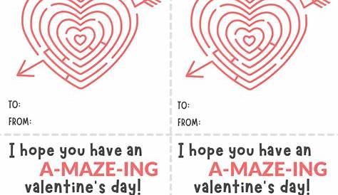 Diy Valentine Card Maze Free You're Amazing Printables