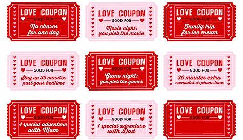 Diy Valentines Day Love Coupons Birth Present For Boyfriend Birth Presents For Him Valentine