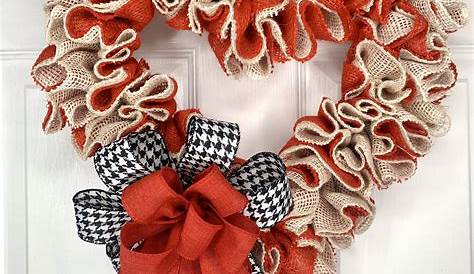 Diy Valentines Red Burlap Heart Wreath 2017 Valentine By Celebrateeverything On Etsy