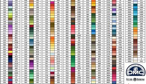 Dmc Color Names Printable Chart