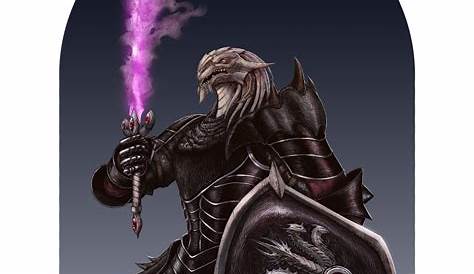 [ART][OC] Black Dragonborn Oathbreaker Paladin : r/DnD