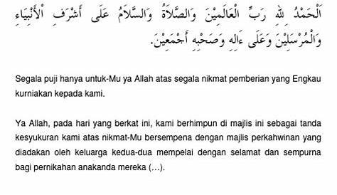 Doa Pengantin Bahasa Melayu