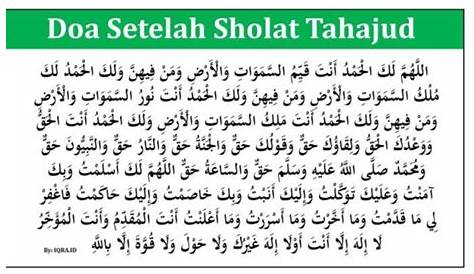 Doa Setelah Sholat Tahajud Lengkap Arab, Latin dan Terjemahan, Serta