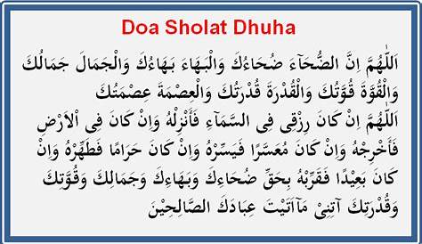 NIAT SHOLAT DHUHA Lengkap Dengan Doa Arab Latin Dan Artinya - Doa