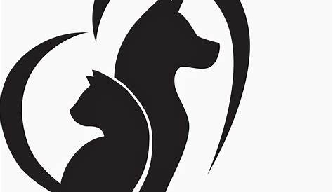 Dog and cat with heart Royalty Free Vector Image